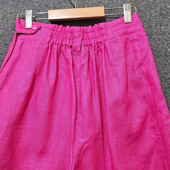 Vtg 90s Fuchsia Pink Trouser Shorts sz 4 High Waist Pleated Preppy Barbiecore - Picture 14 of 16